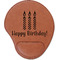 Happy Birthday Cognac Leatherette Mouse Pads with Wrist Support - Flat