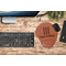 Happy Birthday Cognac Leatherette Mousepad with Wrist Support - Lifestyle Image