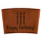 Happy Birthday Cognac Leatherette Mug Sleeve - Flat