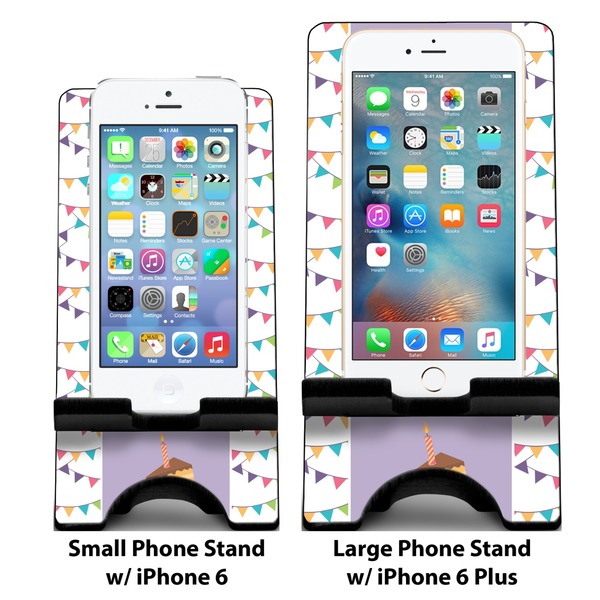 Happy Birthday Compare Phone Stand Sizes - with iPhones