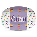 Happy Birthday Plastic Platter - Microwave & Oven Safe Composite Polymer (Personalized)