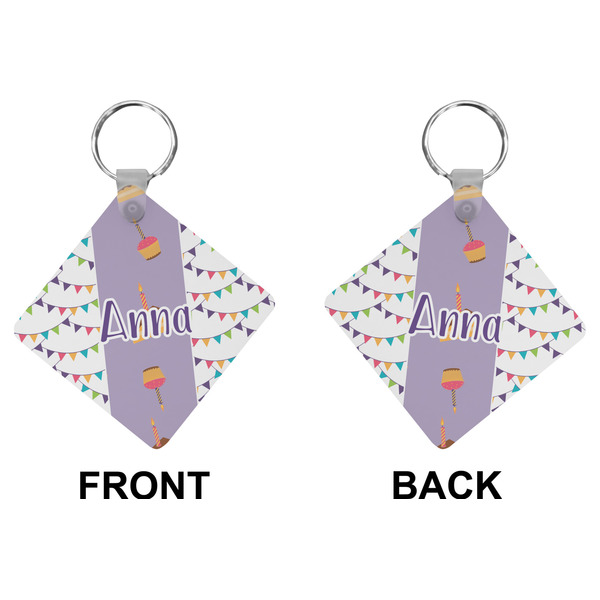 Happy Birthday Diamond Keychain (Front + Back)