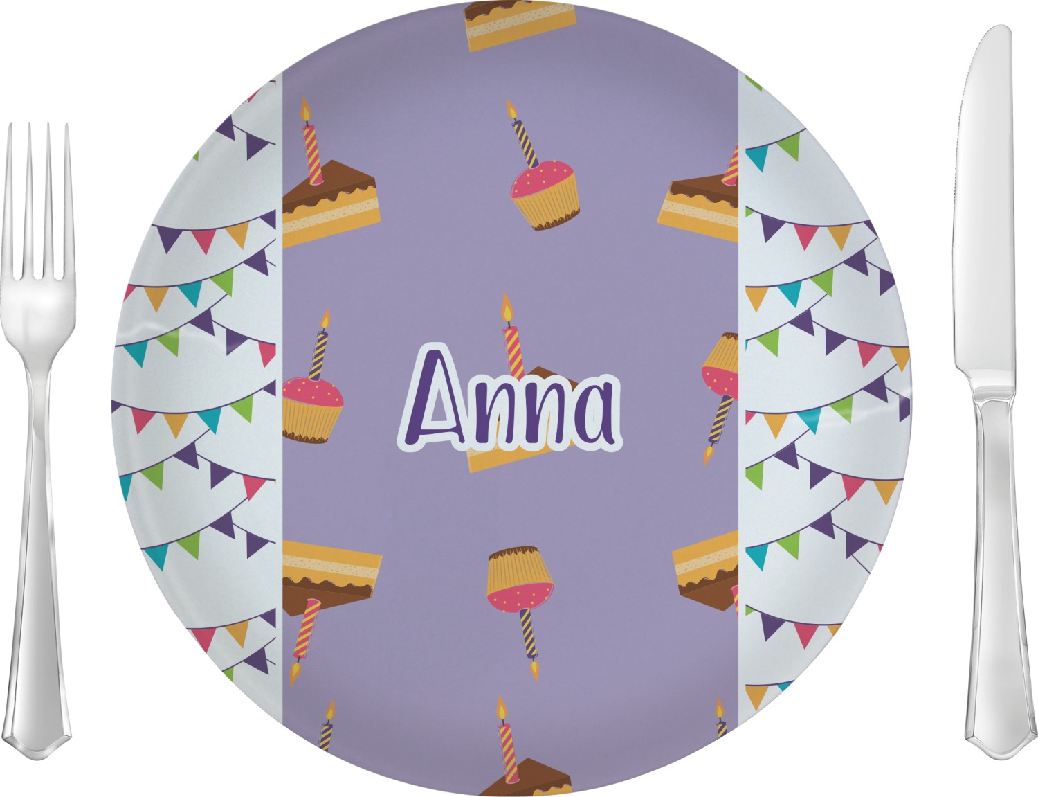 Happy Birthday Glass Lunch / Dinner Plate 10" (Personalized