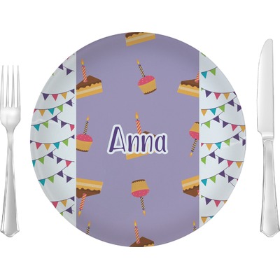 Happy Birthday 10" Glass Lunch / Dinner Plates - Single or Set (Personalized)