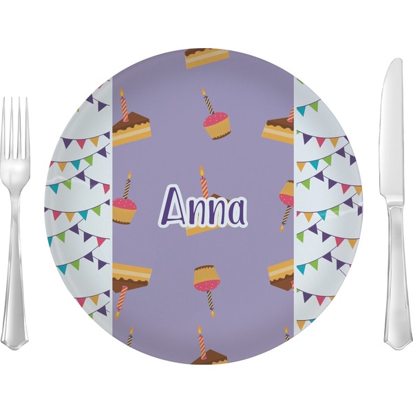Custom Happy Birthday 10" Glass Lunch / Dinner Plates - Single or Set (Personalized)