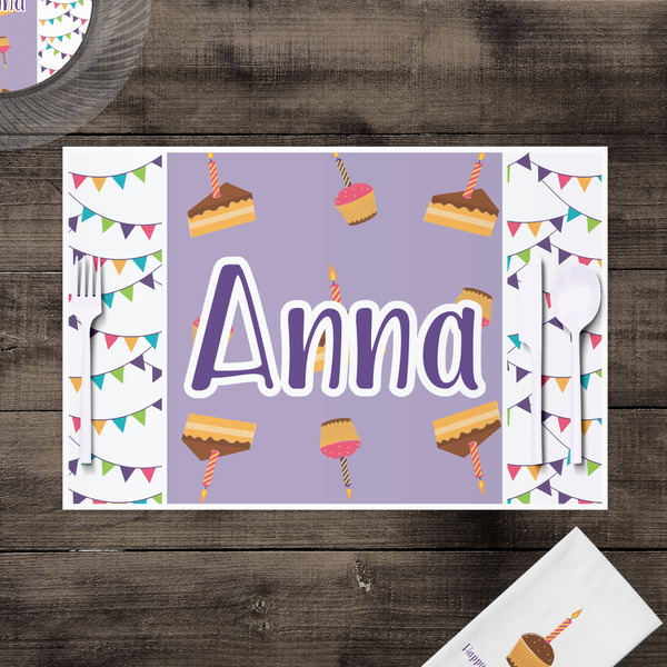 Happy Birthday Disposable Paper Placemat - In Context