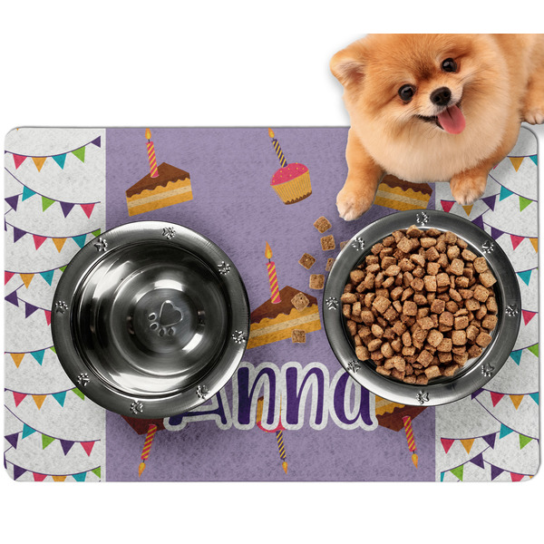 Custom Happy Birthday Dog Food Mat - Small w/ Name or Text
