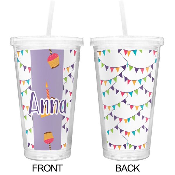 Happy Birthday Double Wall Tumbler with Straw - Approval