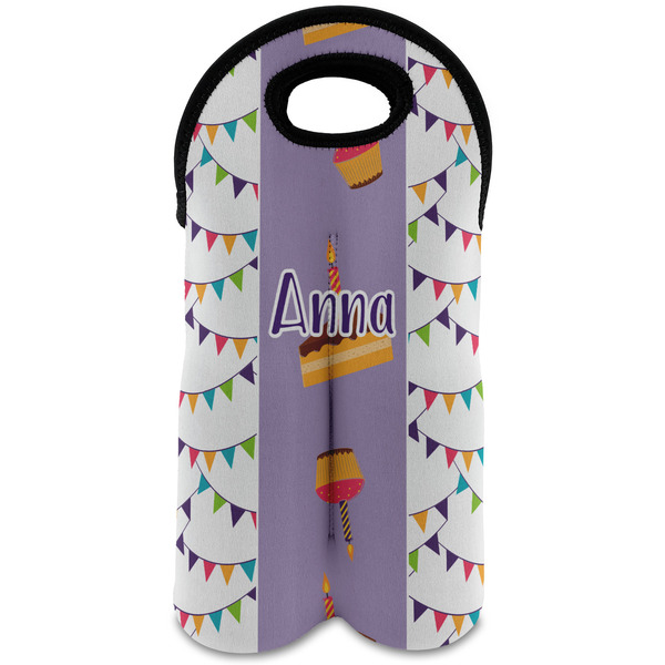Custom Happy Birthday Wine Tote Bag (2 Bottles) (Personalized)