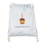 Happy Birthday Drawstring Backpack - Sweatshirt Fleece - Double Sided (Personalized)