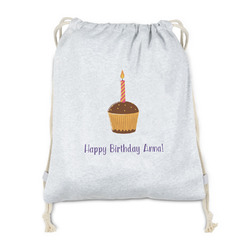 Happy Birthday Drawstring Backpack - Sweatshirt Fleece - Double Sided (Personalized)