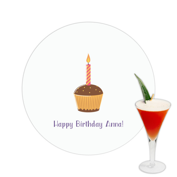Custom Happy Birthday Printed Drink Topper -  2.5" (Personalized)