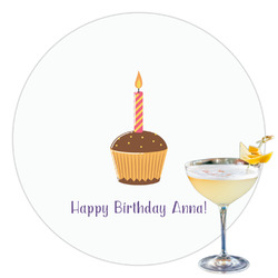 Happy Birthday Printed Drink Topper - 3.5" (Personalized)