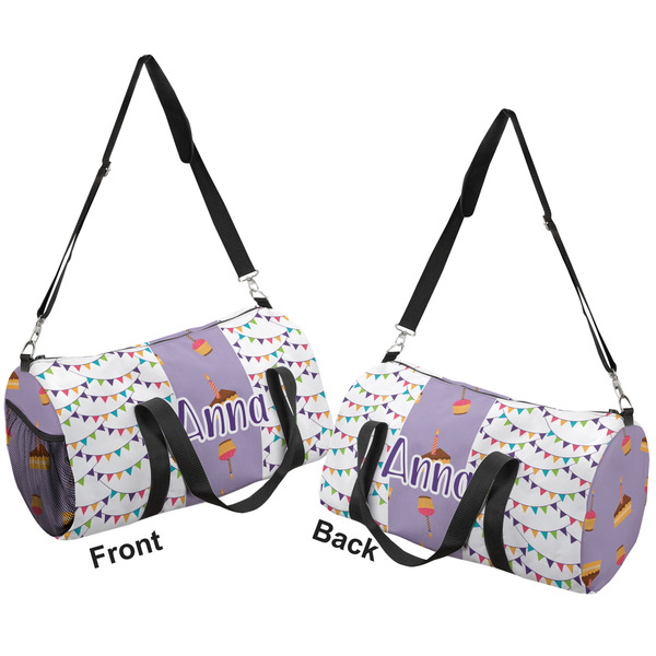 Happy Birthday Duffle bag large front and back sides