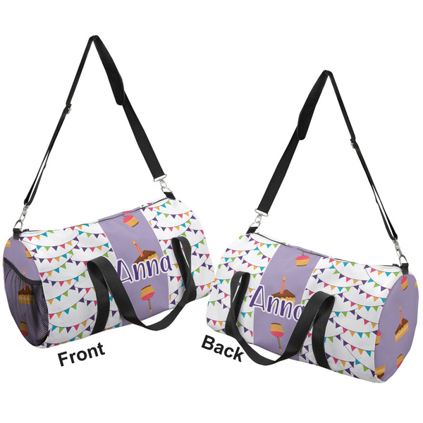 Happy Birthday Duffle bag small front and back sides