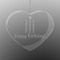 Happy Birthday Engraved Glass Ornaments - Heart