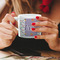 Happy Birthday Espresso Cup - 6oz (Double Shot) LIFESTYLE (Woman hands cropped)