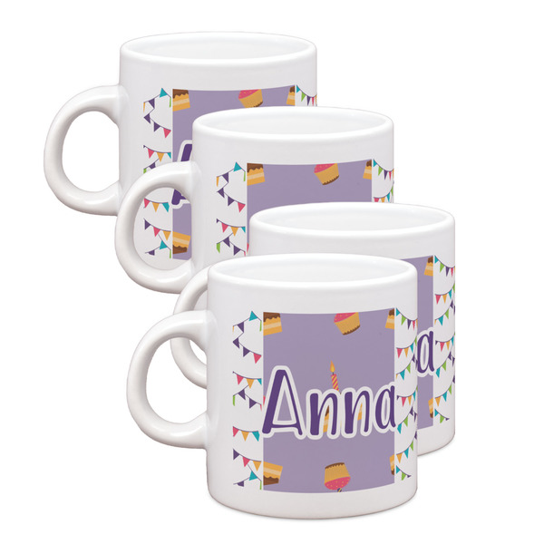 Custom Happy Birthday Single Shot Espresso Cups - Set of 4 (Personalized)