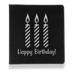 Happy Birthday Leather Binder - 1" - Black (Personalized)
