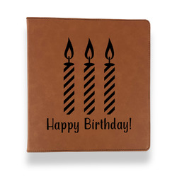 Happy Birthday Leather Binder - 1" - Rawhide (Personalized)