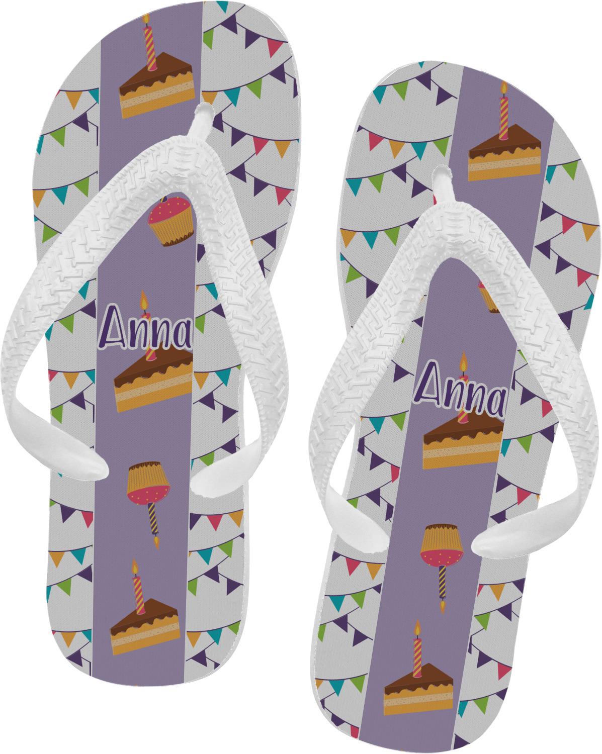 Custom Happy Birthday Flip Flops - Medium (Personalized)