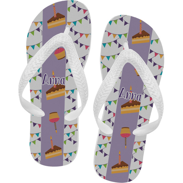 Custom Happy Birthday Flip Flops - Large (Personalized)