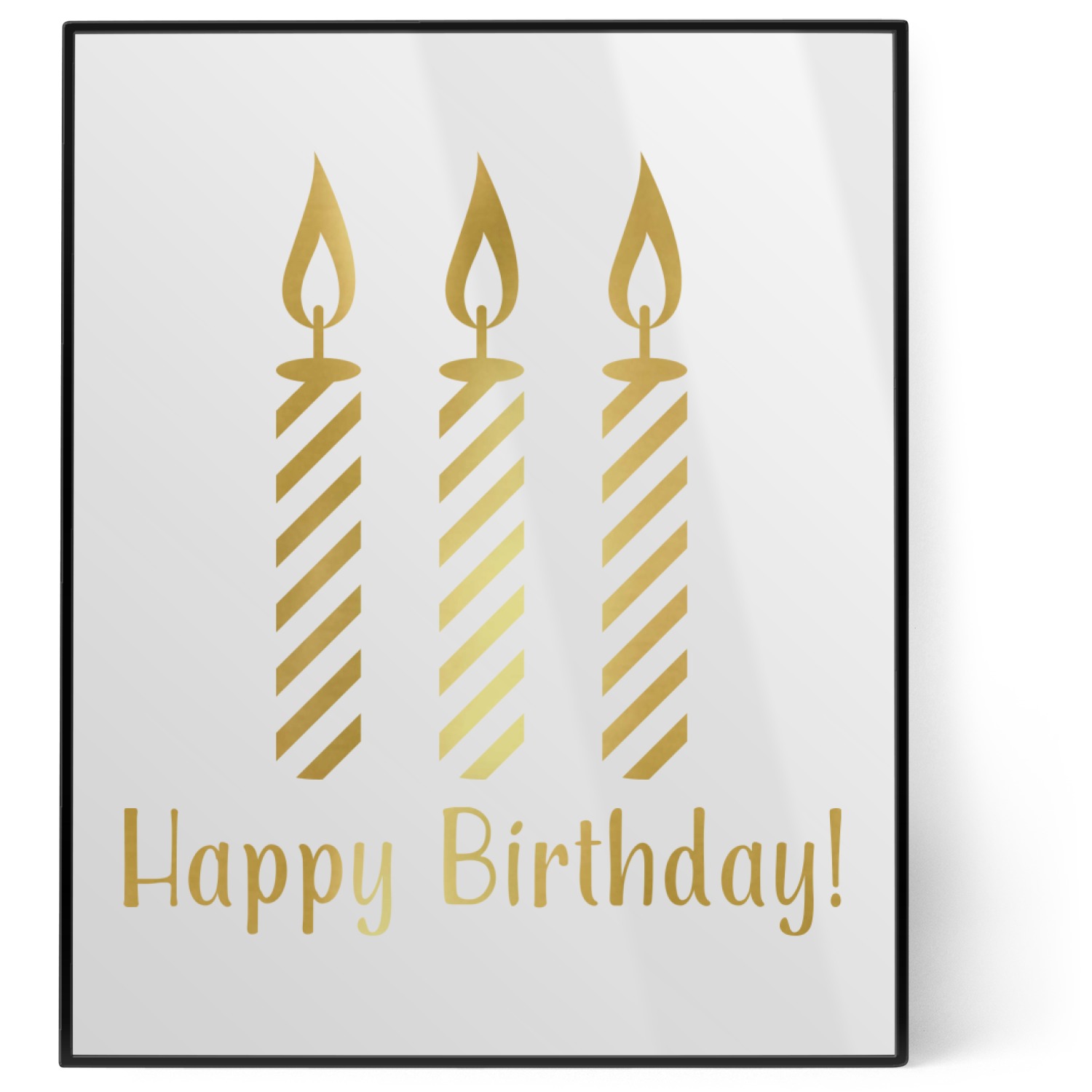 Happy Birthday 8x10 Foil Wall Art - White (Personalized) - YouCustomizeIt