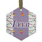 Happy Birthday Frosted Glass Ornament - Hexagon