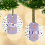 Happy Birthday Flat Glass Ornament w/ Name or Text