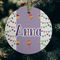 Happy Birthday Frosted Glass Ornament - Round (Lifestyle)