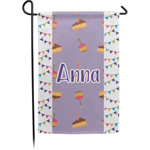 Custom Happy Birthday Small Garden Flag - Double Sided w/ Name or Text