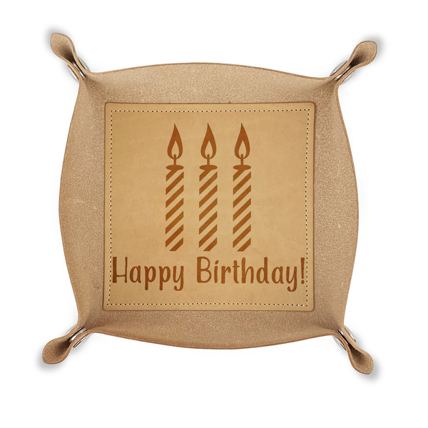 Custom Happy Birthday Genuine Leather Valet Tray (Personalized)
