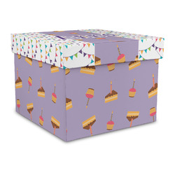 Happy Birthday Gift Box with Lid - Canvas Wrapped - Large (Personalized)