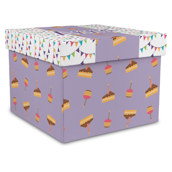 Custom Happy Birthday Gift Box with Lid - Canvas Wrapped - X-Large (Personalized)