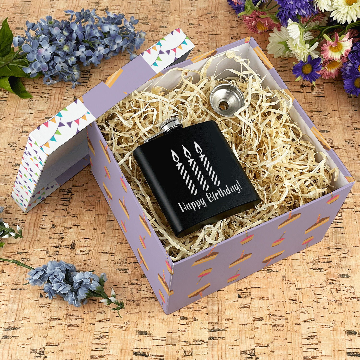 Custom Happy Birthday Gift Box with Lid - Canvas Wrapped