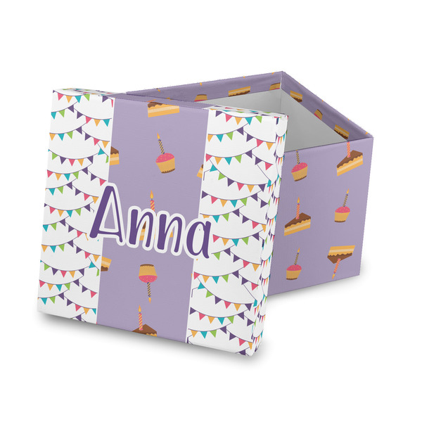 Custom Happy Birthday Gift Box with Lid - Canvas Wrapped (Personalized)