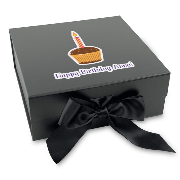 Custom Happy Birthday Gift Box with Magnetic Lid - Black (Personalized)