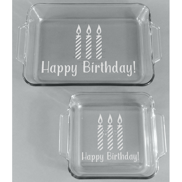 Happy Birthday Glass Baking Dish Set - FRONT