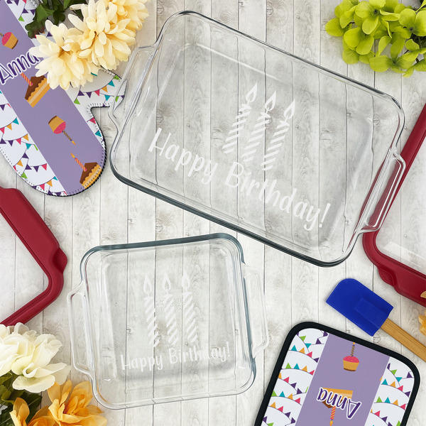 Happy Birthday Glass Baking Dish Set - LIFESTYLE