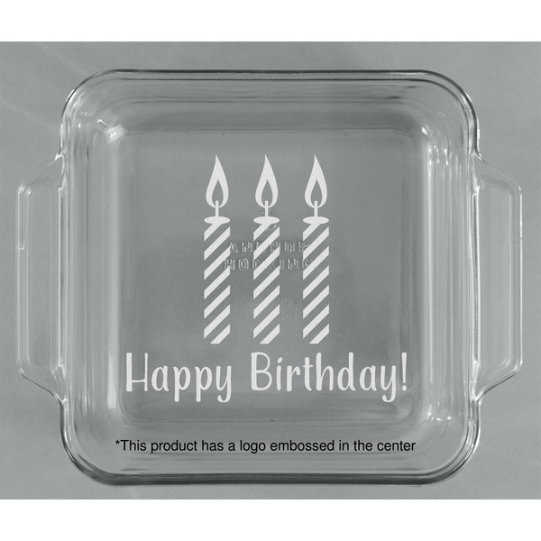Happy Birthday Glass Cake Dish - APPROVAL (8x8)
