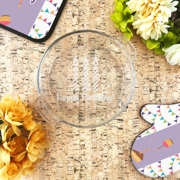Happy Birthday Glass Pie Dish - LIFESTYLE