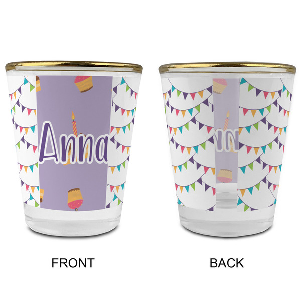 Happy Birthday Glass Shot Glass - with gold rim - APPROVAL