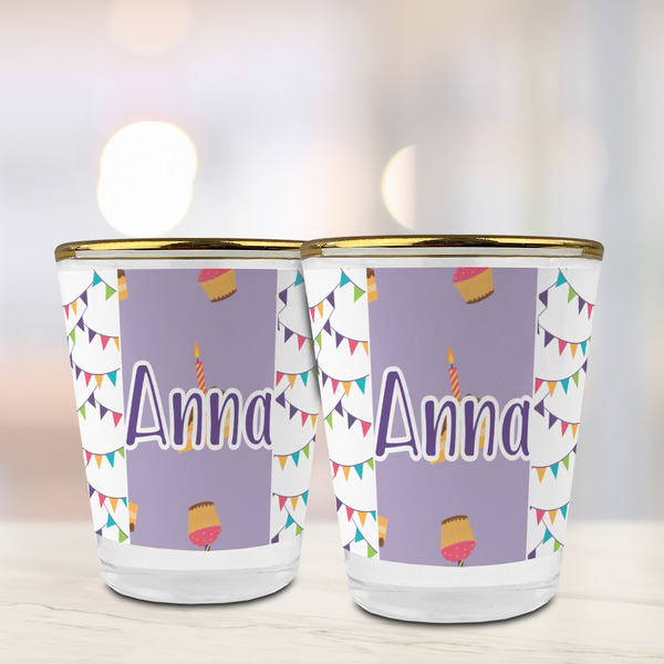 Happy Birthday Glass Shot Glass - with gold rim - LIFESTYLE