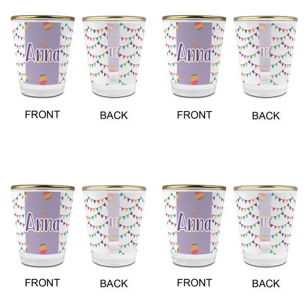 Happy Birthday Glass Shot Glass - with gold rim - Set of 4 - APPROVAL