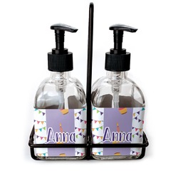 Happy Birthday Glass Soap & Lotion Bottle Set (Personalized)