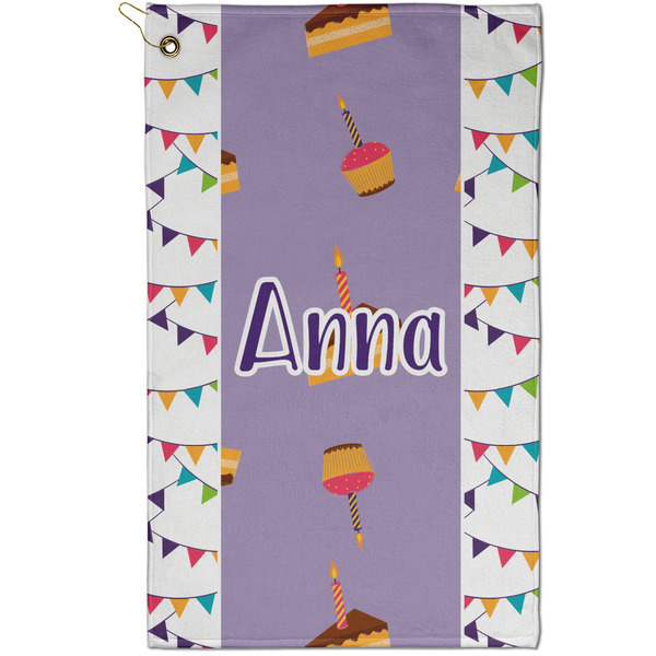 Custom Happy Birthday Golf Towel - Poly-Cotton Blend - Small w/ Name or Text