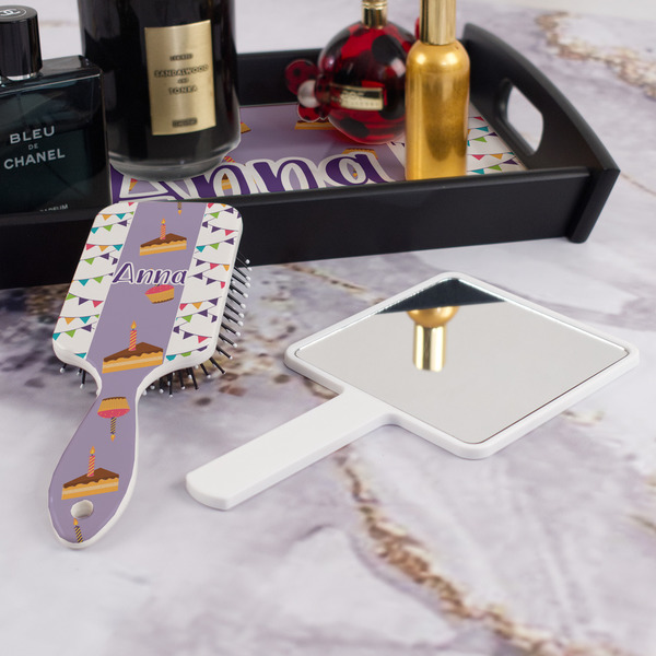 Happy Birthday Hair Brush - With Hand Mirror