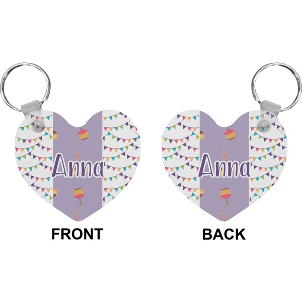 Happy Birthday Heart Keychain (Front + Back)