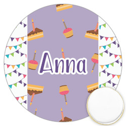 Happy Birthday Printed Cookie Topper - 3.25" (Personalized)