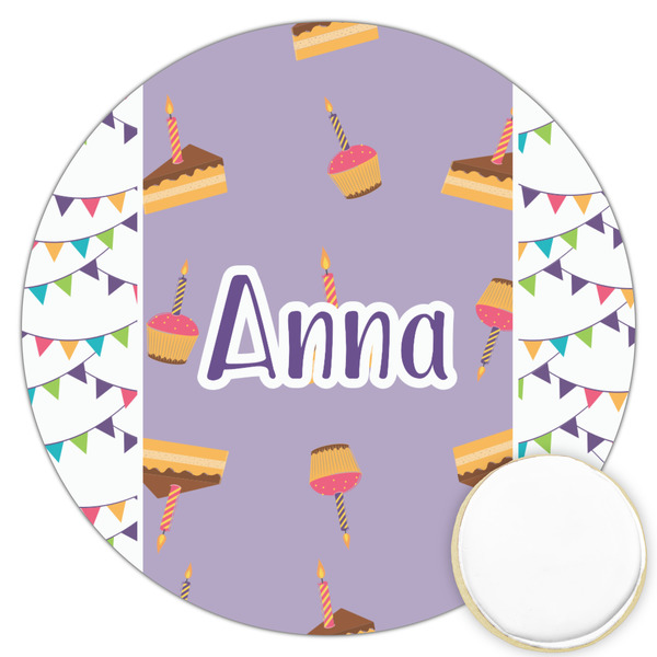 Custom Happy Birthday Printed Cookie Topper - 3.25" (Personalized)